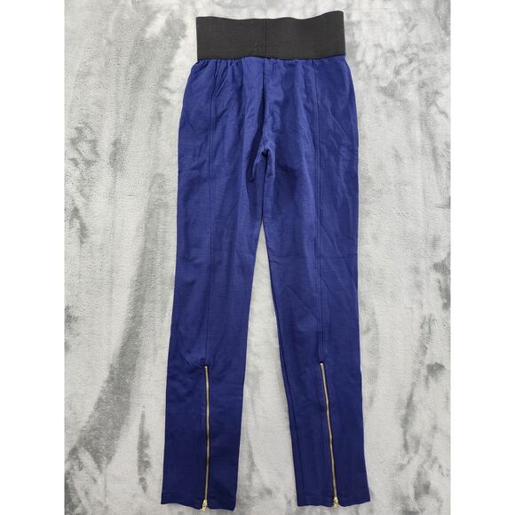NEW True Love USA High Waist Slim Fit Zipper Hem Pants Size M Blue Black Stretch - Picture 2 of 13